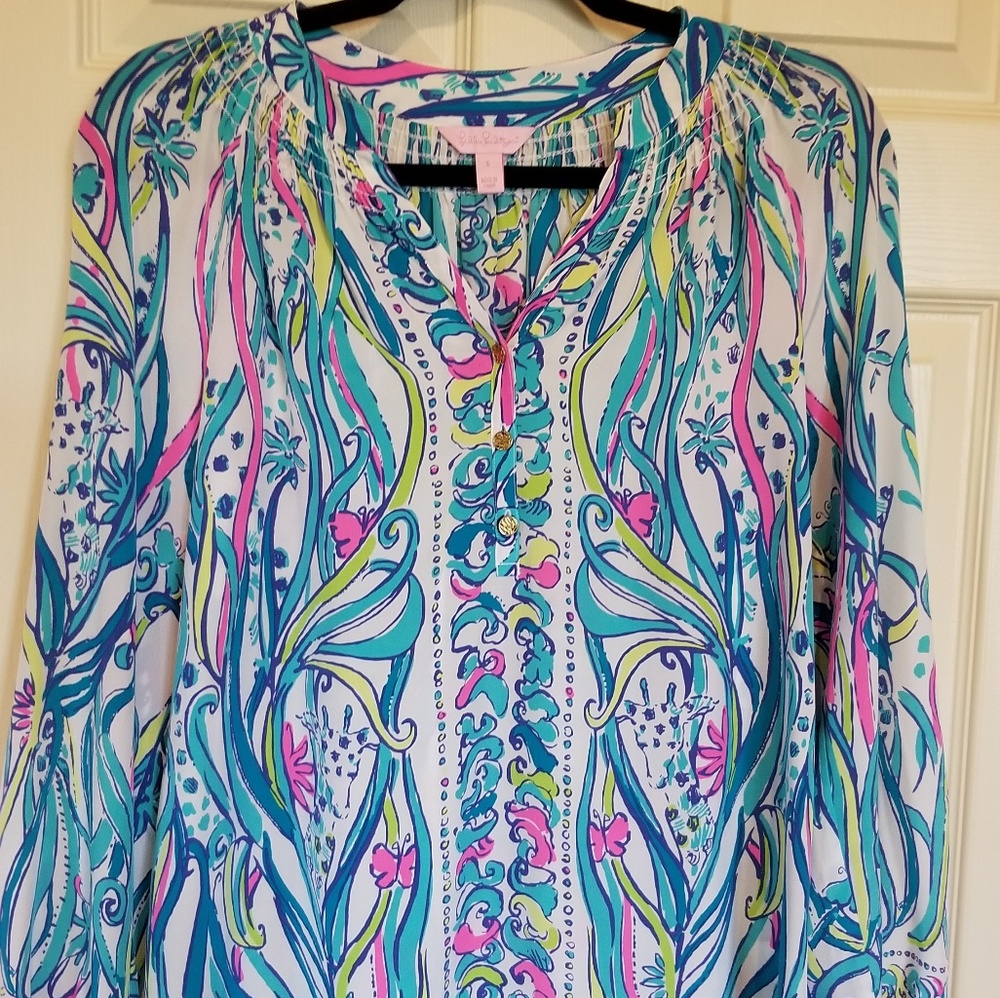 Lilly Pulitzer Elsa silk blouse BEAUTIFUL shirt!
